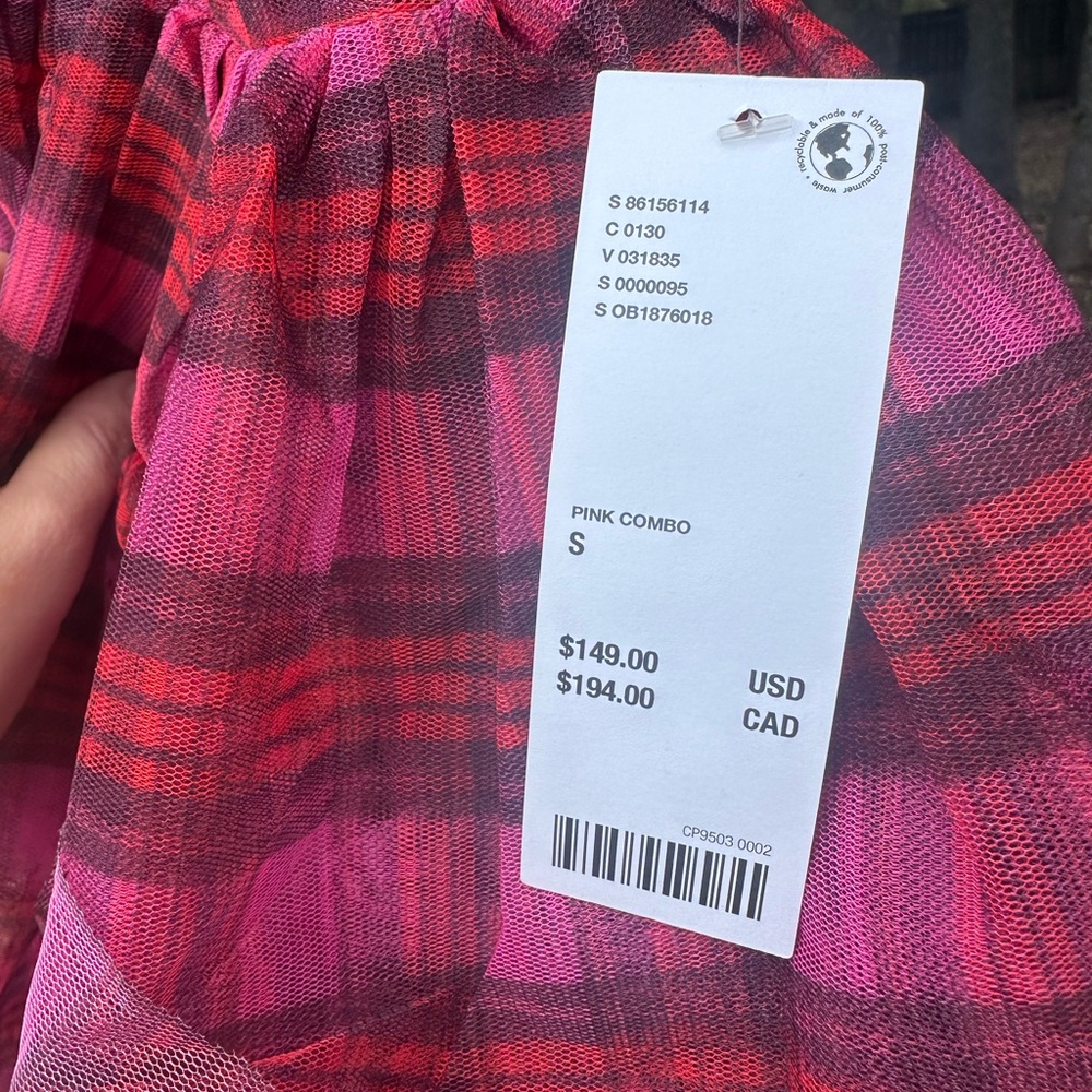 Kimchi Blue/ UO Red & Pink Plaid Tiered Dress - Picture 6 of 6